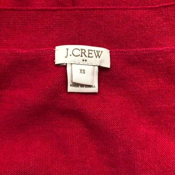 J Crew V Neck Cardigan Sweater Lightweight Wool Blend Hot Pink Size XS - Picture 6 of 9